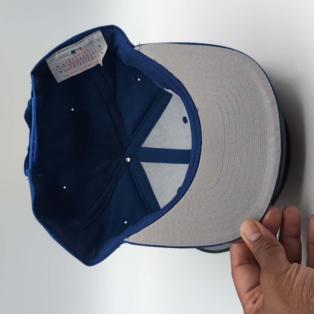 MLB| NWT Vintage Blue Los Angeles Dodgers Sports Cap Snap Back Grey Brim - Picture 7 of 12